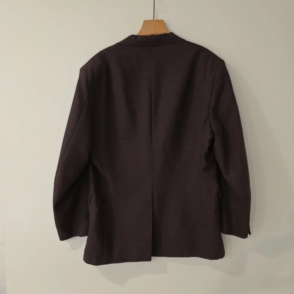 Vintage Stafford Blazer Burgundy Gold 2-Button Jacket Sport Coat‎ USA Mens 42L